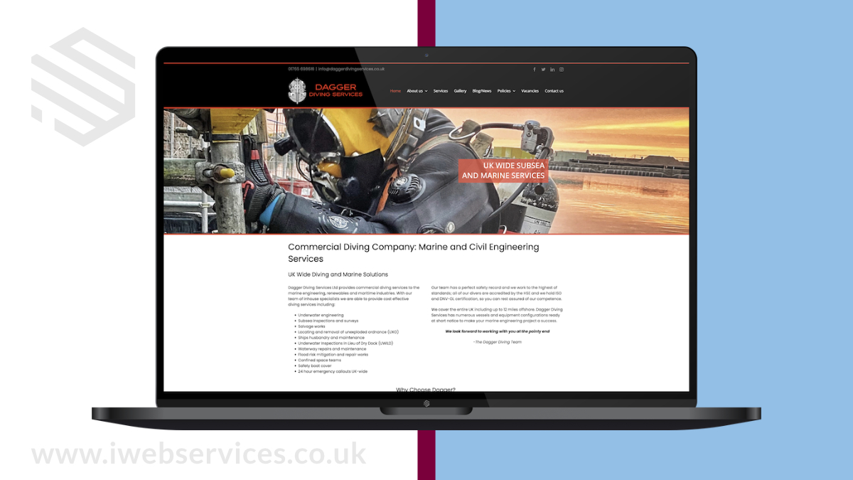 Commercial Diving Contractor Website